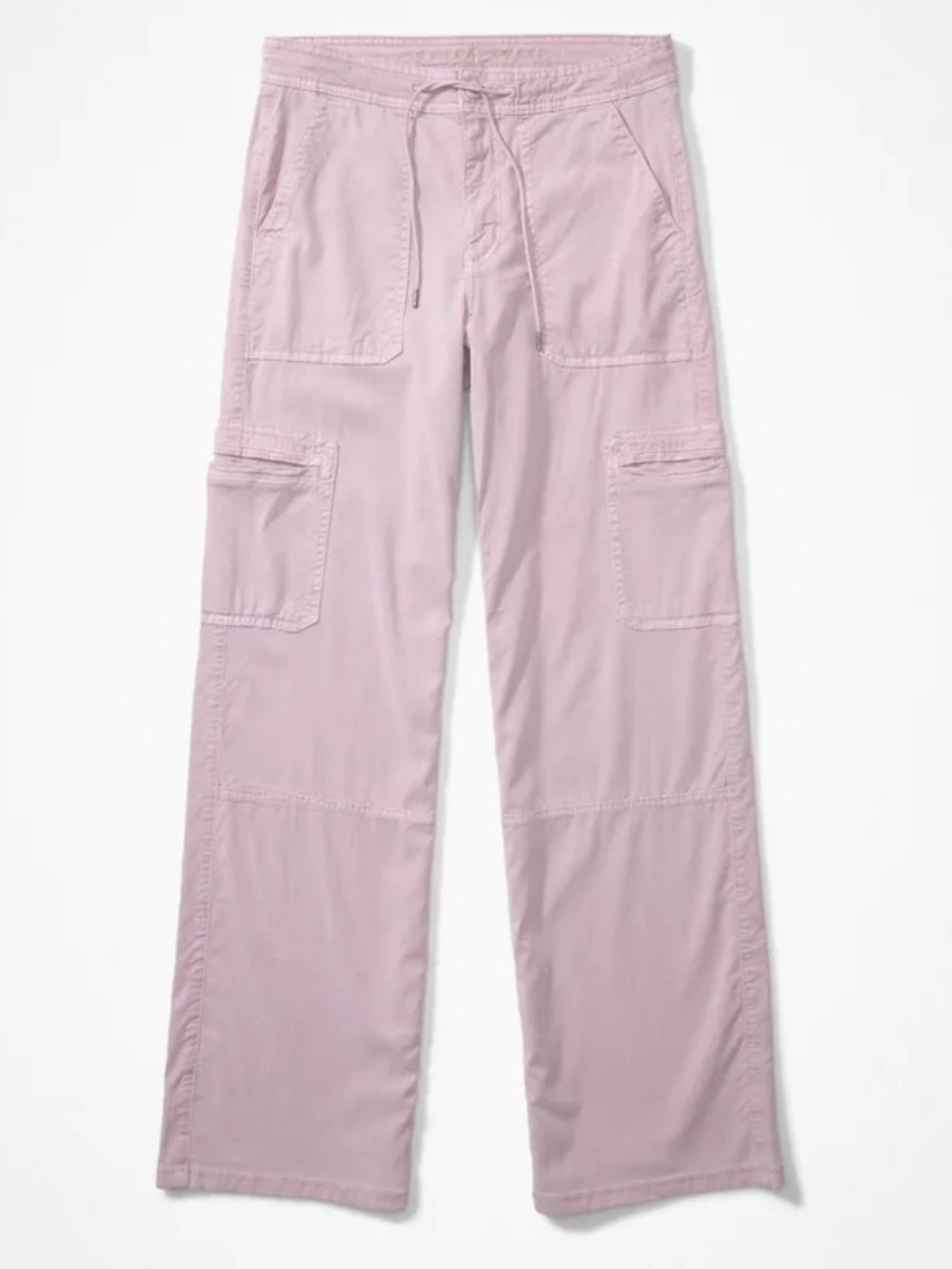 AE NWT Lilac Dreamy Drape Stretch High Waist Baggy Wide Leg Cargo Pants- Size 12 - Picture 5 of 6
